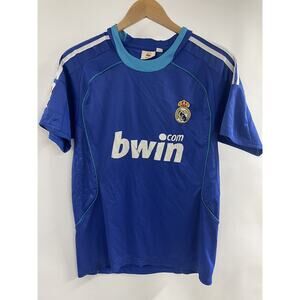 Real Madrid Youth XL Soccer Jersey Blue Bwin Sponsor La Liga Futbol Shirt